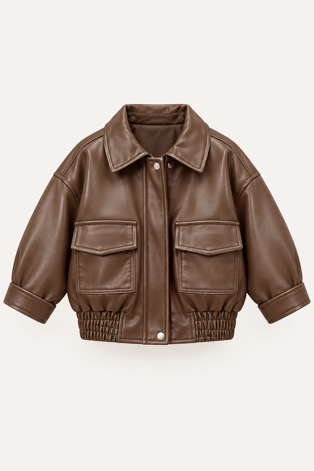 LUMIÈRE LEATHER-LOOK UTILITY JACKET BLACK
