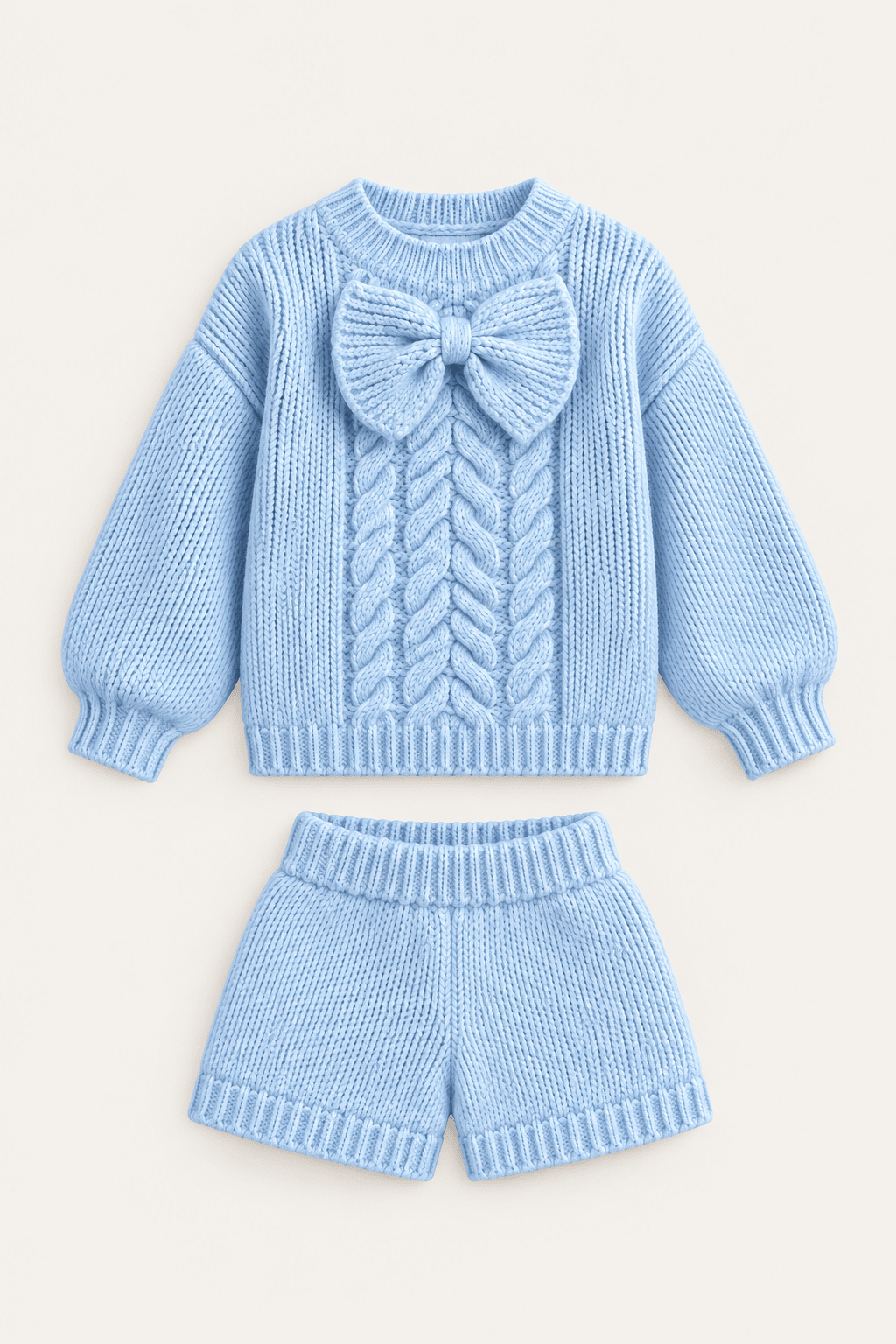 LUMIÈRE BOW KNIT TWO-PIECE SET