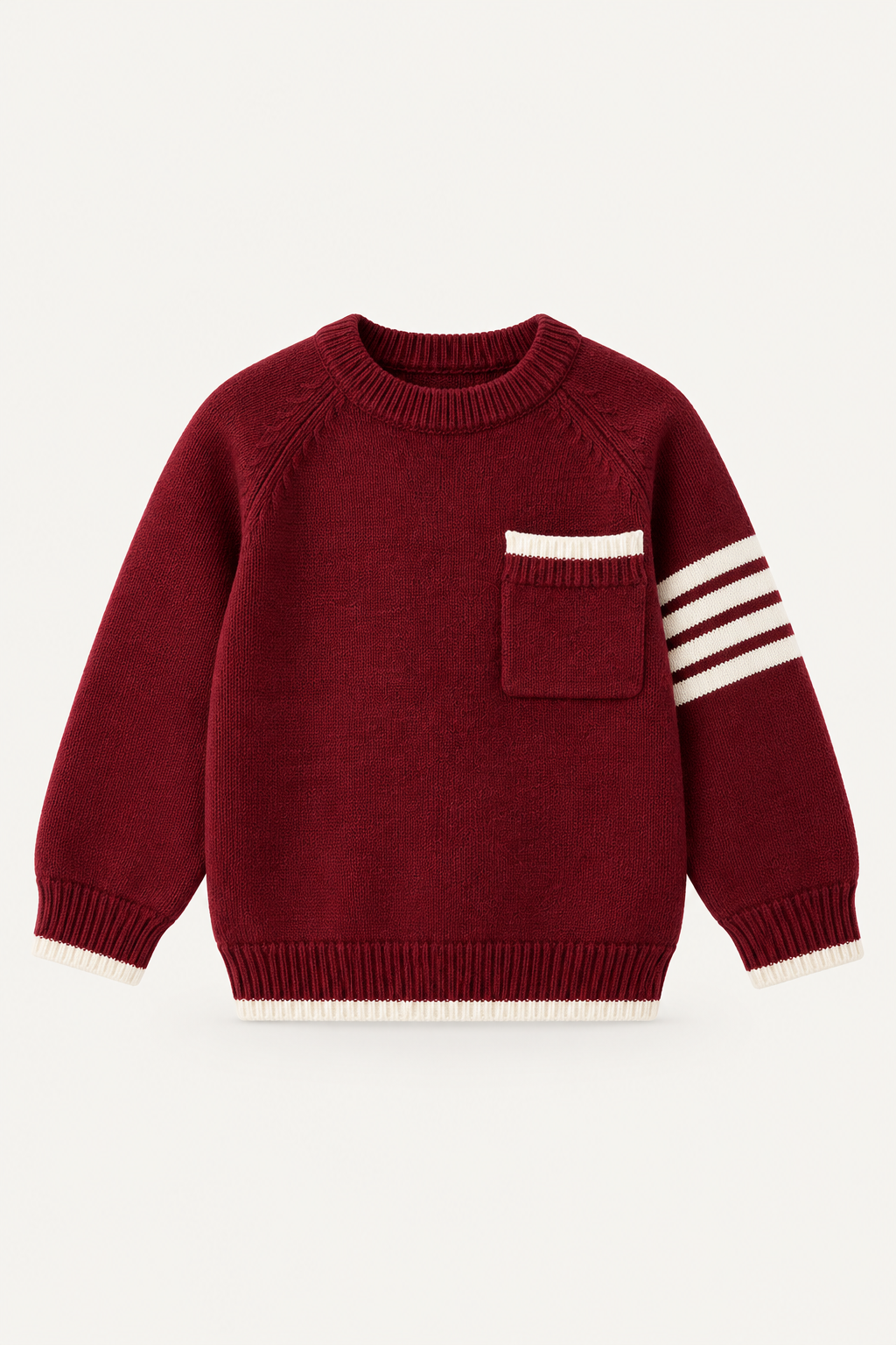 LUMIÈRE CLASSIC STRIPE KNIT SWEATER GREY
