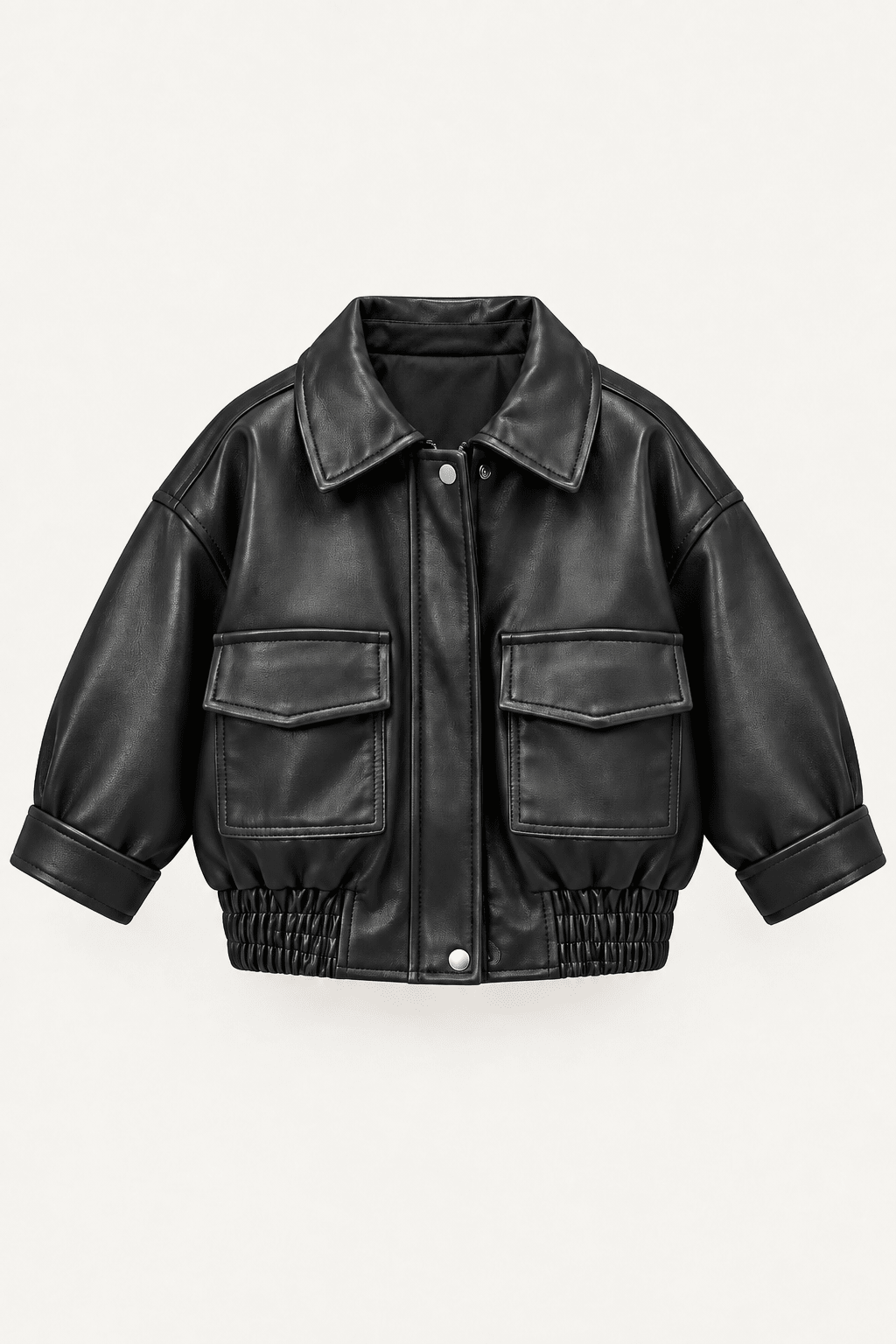 LUMIÈRE LEATHER-LOOK UTILITY JACKET BROWN