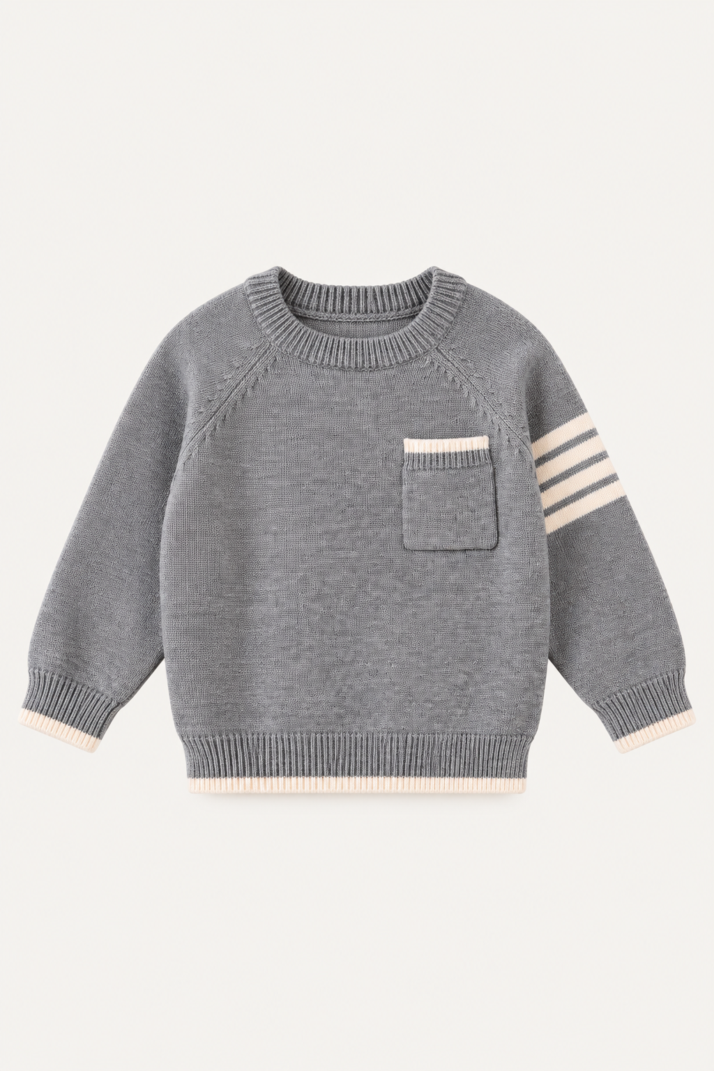 LUMIÈRE CLASSIC STRIPE KNIT SWEATER BURGUNDY