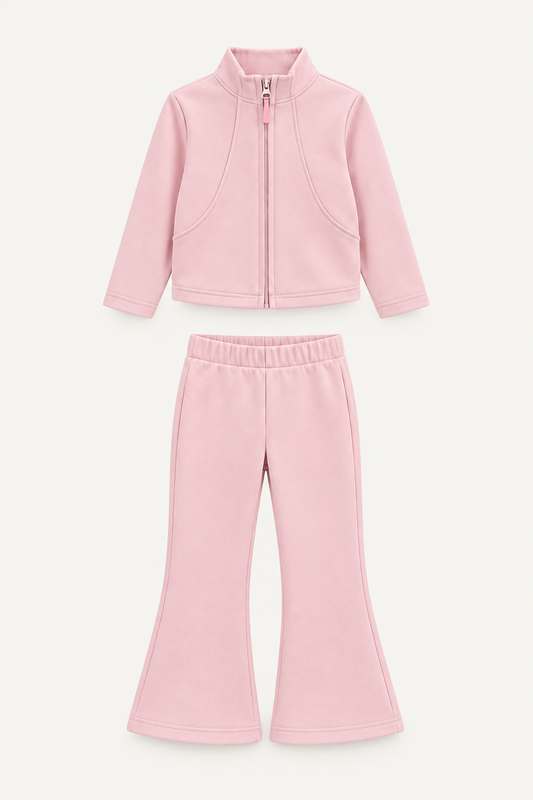 LUMIÈRE PINK ZIP-UP TRACKSUIT SET