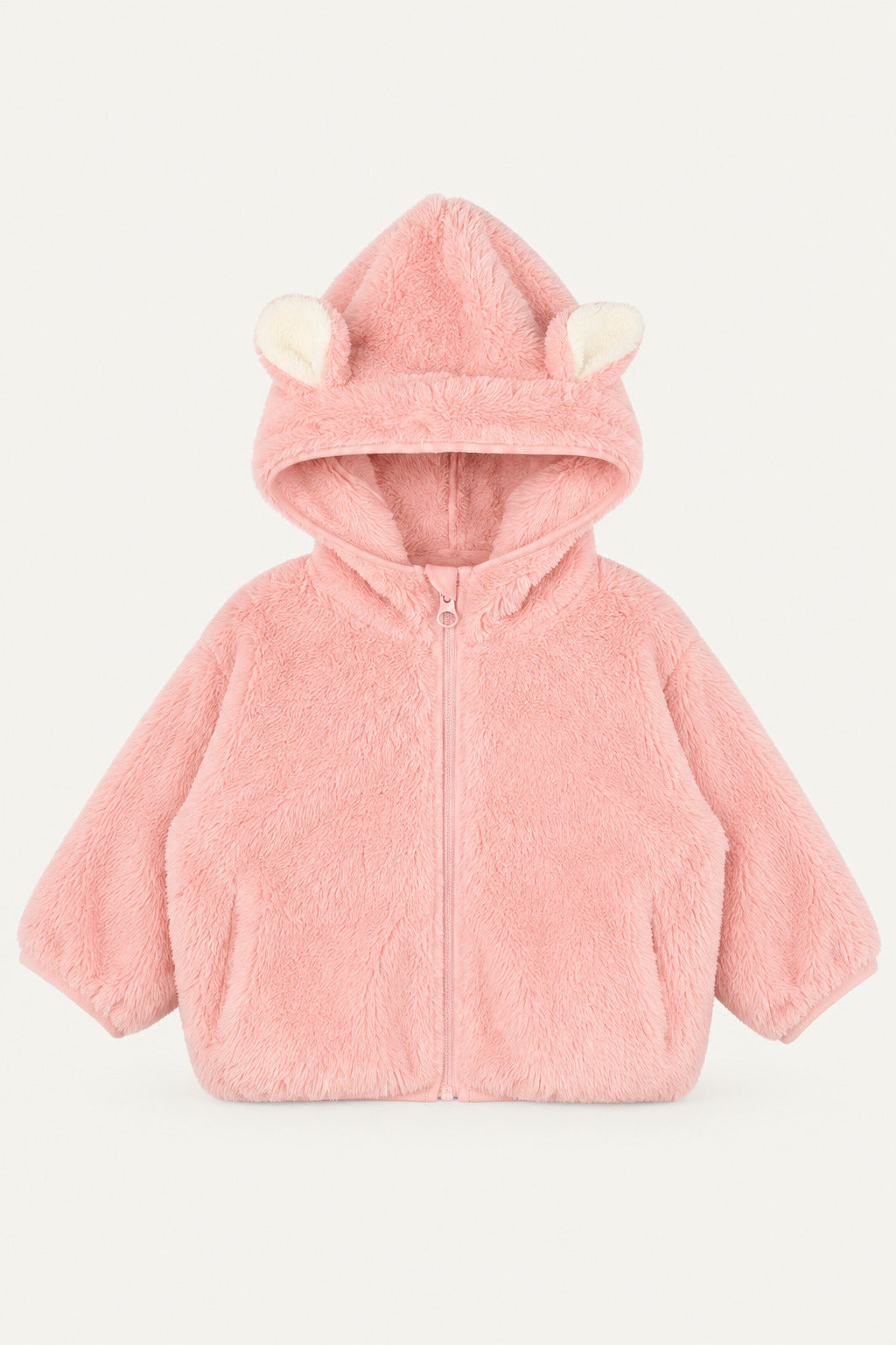 LUMIÈRE TEDDY BEAR HOODED JACKET PINK