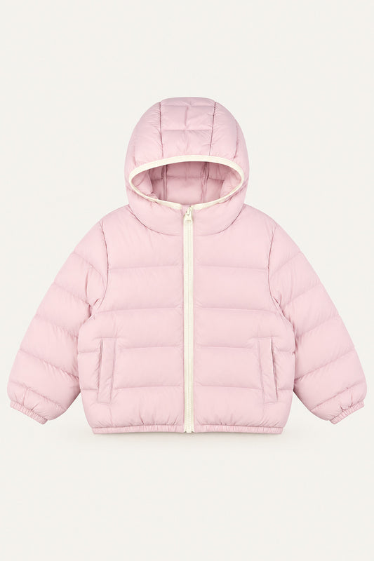 LUMIÈRE CONTRAST PUFFER JACKET PINK