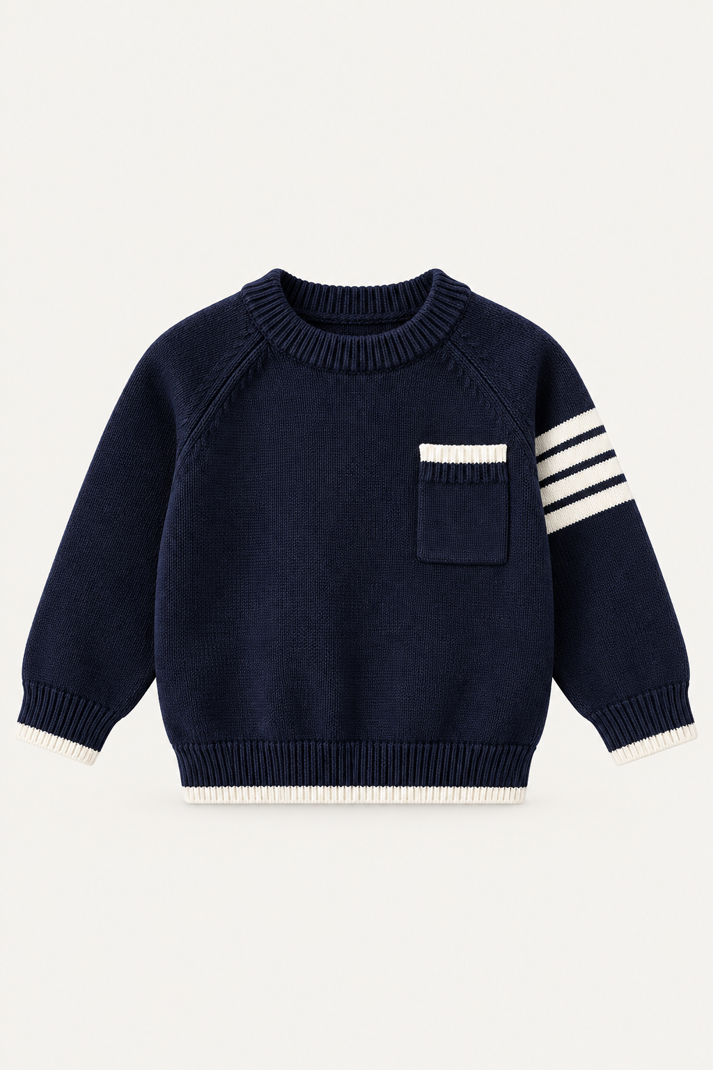 LUMIÈRE CLASSIC STRIPE KNIT SWEATER BURGUNDY
