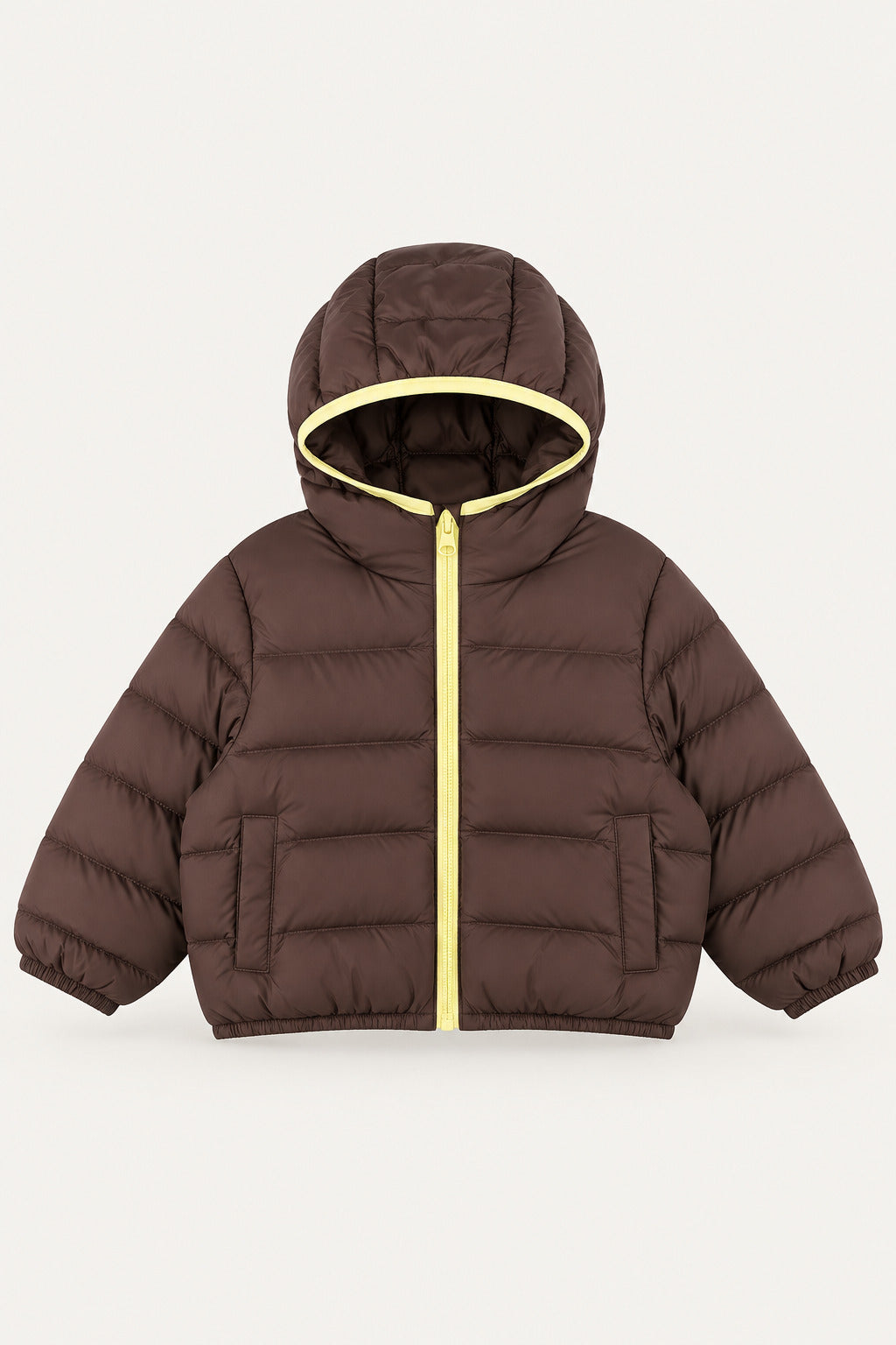 LUMIÈRE CONTRAST PUFFER JACKET BROWN