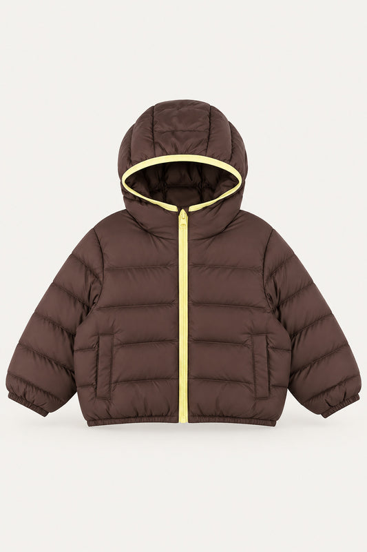 LUMIÈRE CONTRAST PUFFER JACKET BROWN